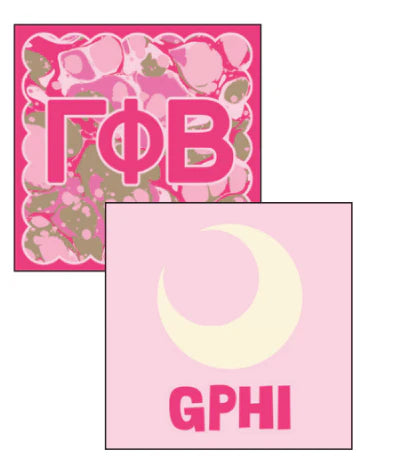 Reversible Acrylic Marbled Coaster- Gamma Phi Beta