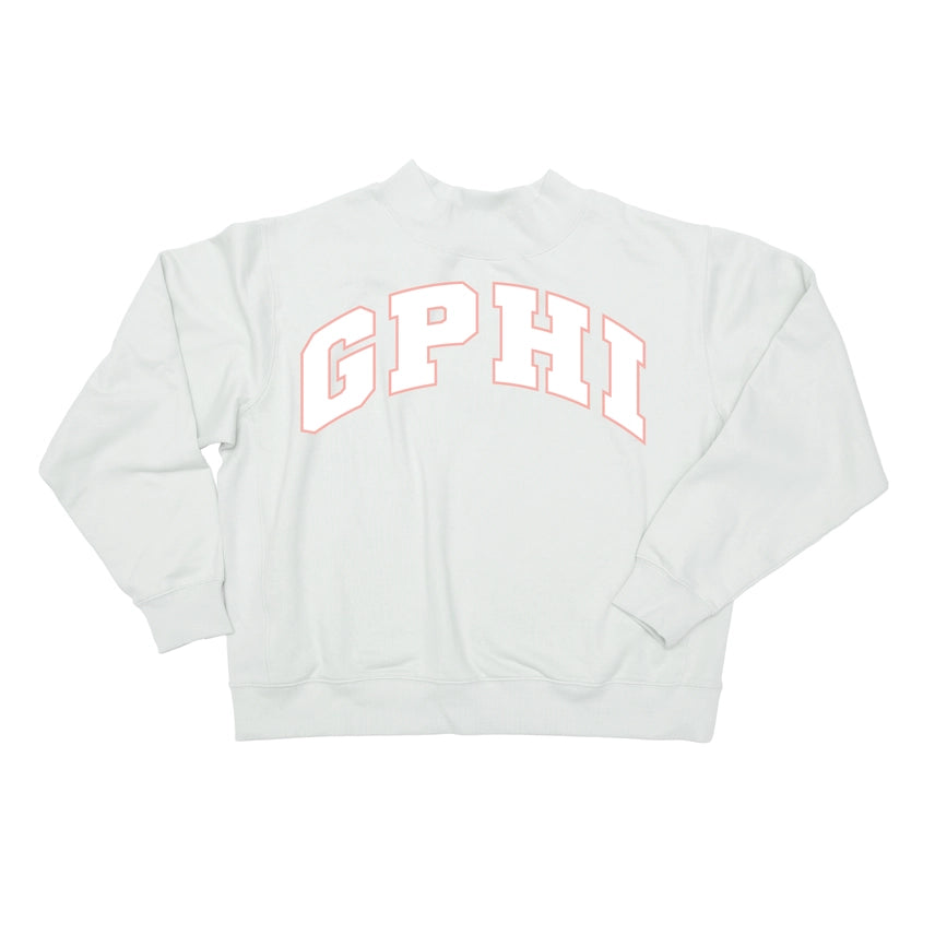 Mock Neck Twill Sweatshirt- Gamma Phi Beta