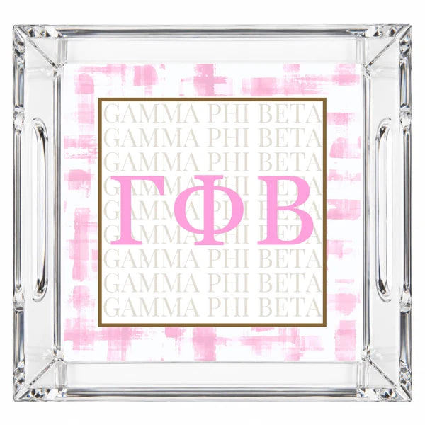 Acrylic Handled Tray- Gamma Phi Beta