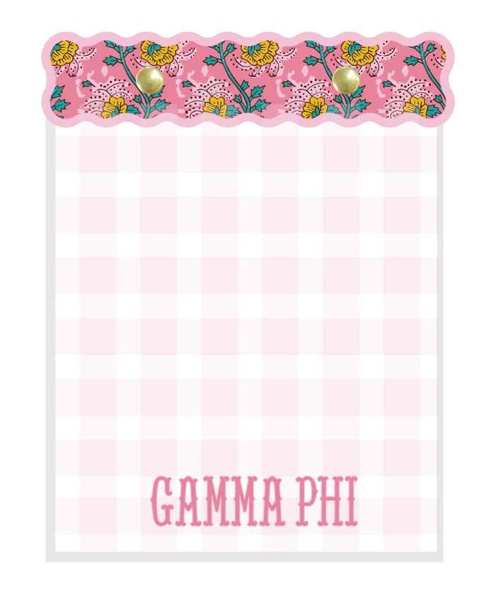 Block Print Notepad- Gamma Phi Beta