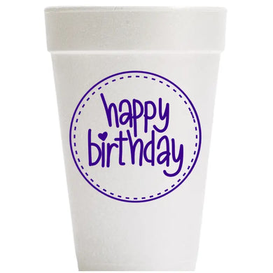 Happy Birthday Cups- Round Design