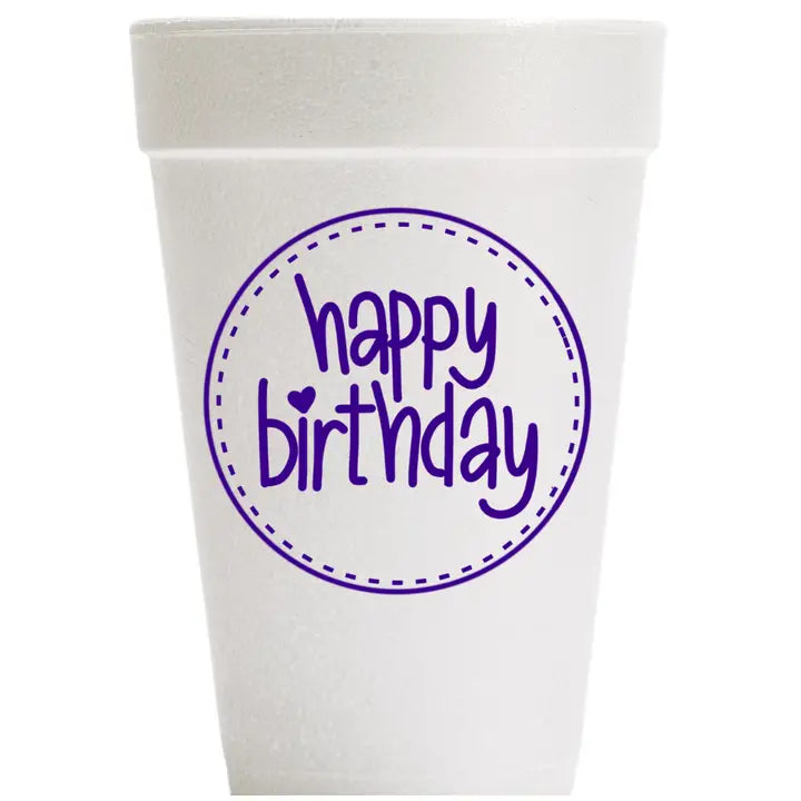 Happy Birthday Cups- Round Design
