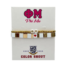 I Love My Sorority Bracelet Stack- Phi Mu