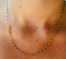 Side Set Enamel Bead Necklace- SMU