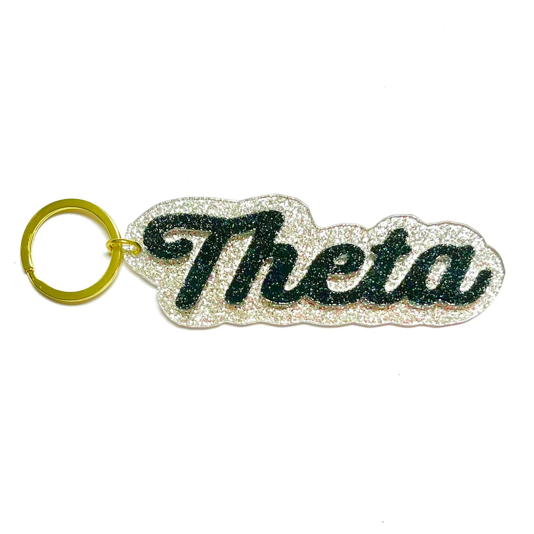 Glitter Script Keychain- Kappa Alpha Theta