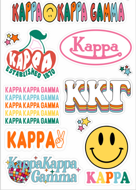 Rainbow Sticker Sheet- Kappa Kappa Gamma