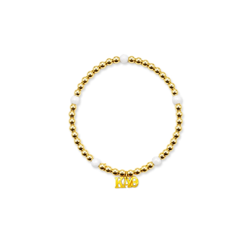 Beaded Charm Bracelet- Kappa Alpha Theta