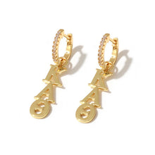 Greek Letter Huggie Hoops- Kappa Alpha Theta