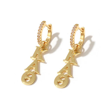 Greek Letter Huggie Hoops- Kappa Alpha Theta