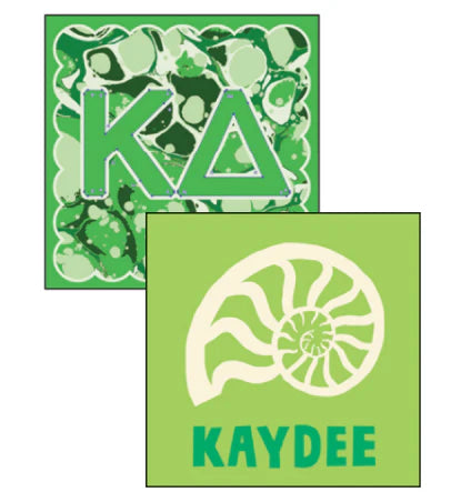Reversible Acrylic Marbled Coaster- Kappa Delta