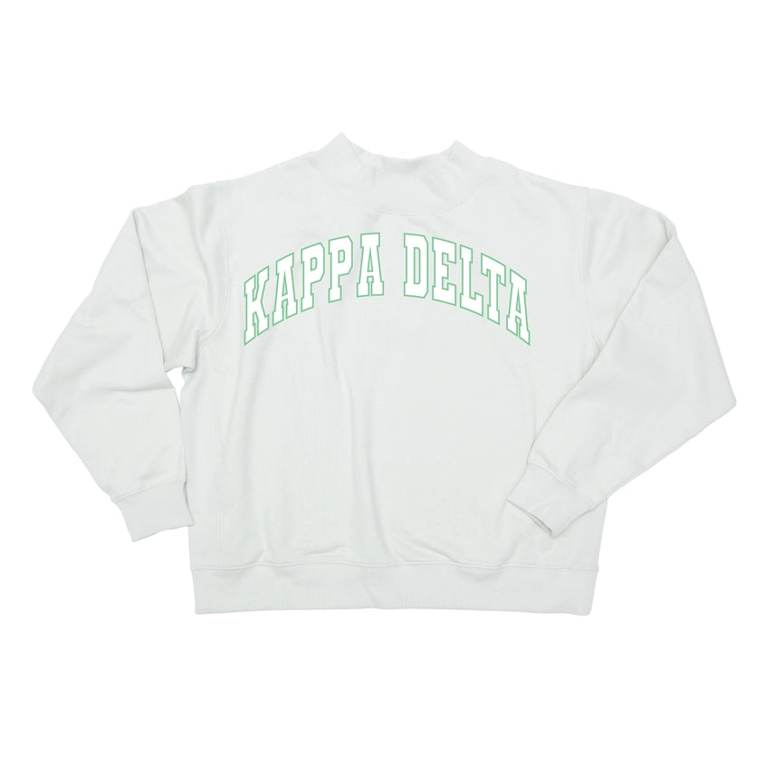 Mock Neck Twill Sweatshirt- Kappa Delta