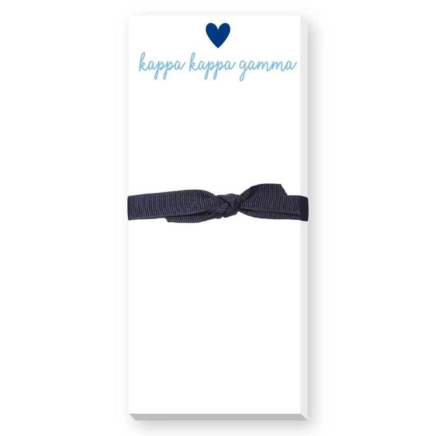 Skinnie Heart Notepad- Kappa Kappa Gamma