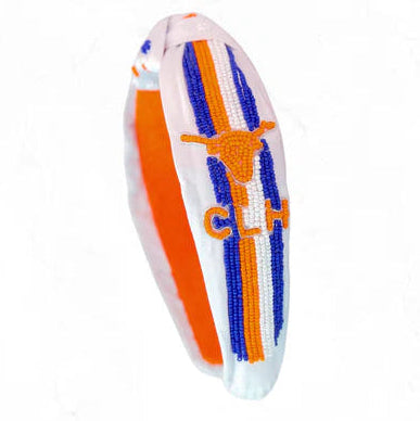 Camp Beaded Headband- Longhorn