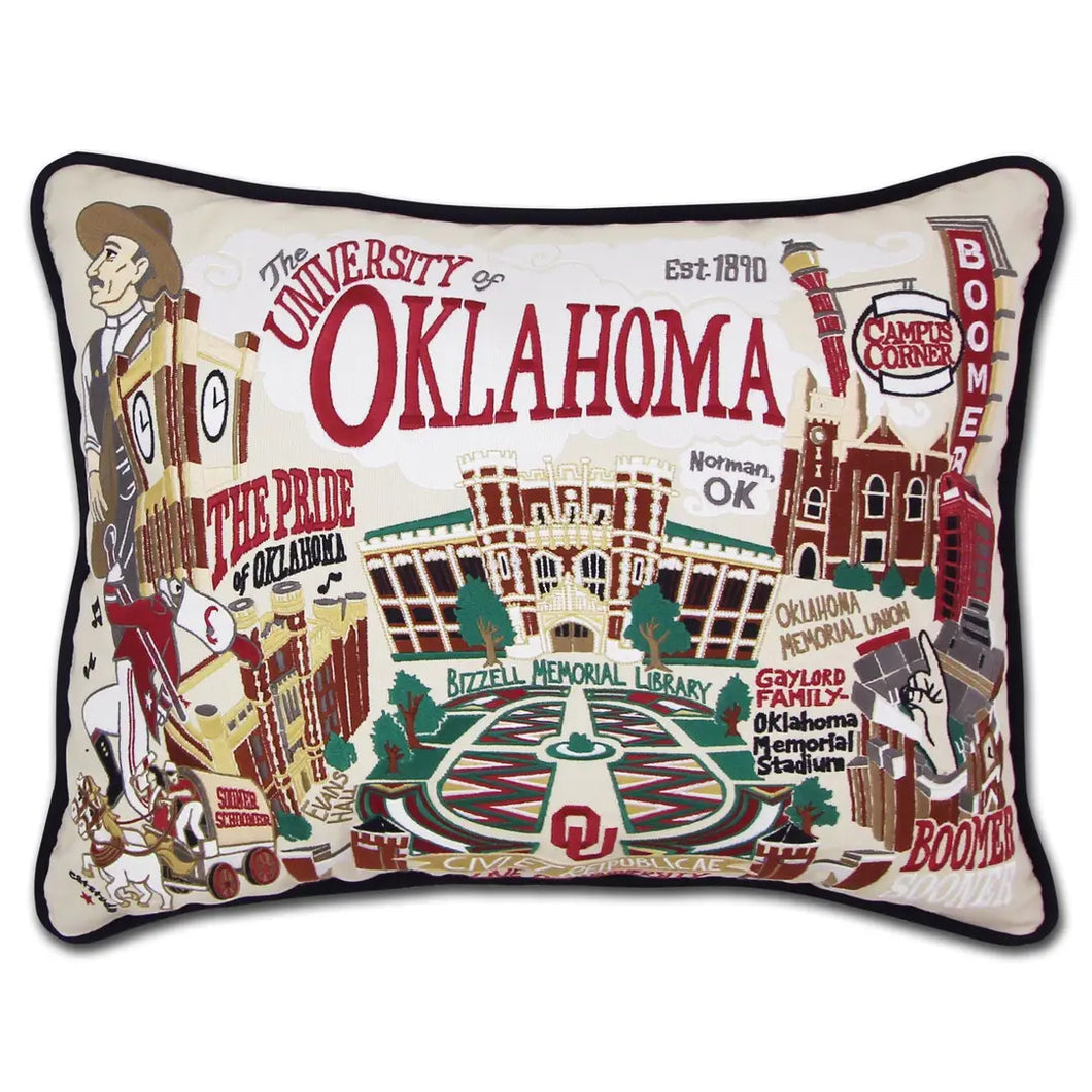 Embroidered Pillow- Oklahoma