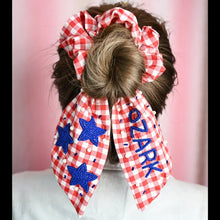 Gingham Beaded Scrunchie- Ozark