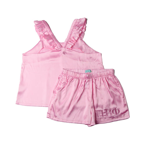 Pink Satin Pajama Set- Pi Beta Phi