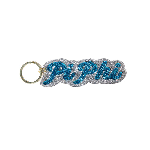 Glitter Script Keychain- Pi Beta Phi