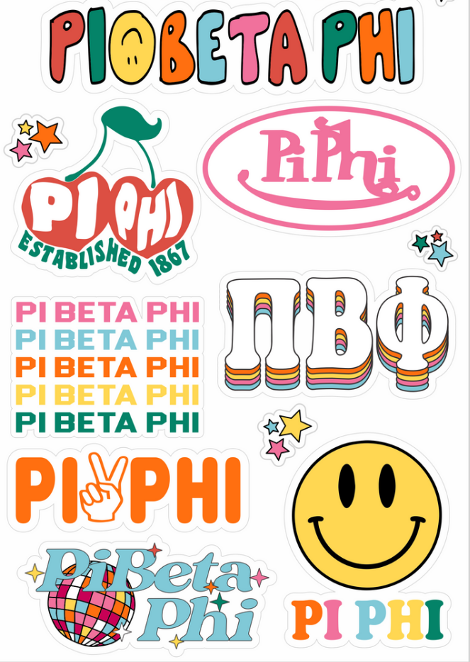 Rainbow Sticker Sheet- Pi Beta Phi