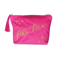 Velvet Cosmetic Pouch- Phi Mu