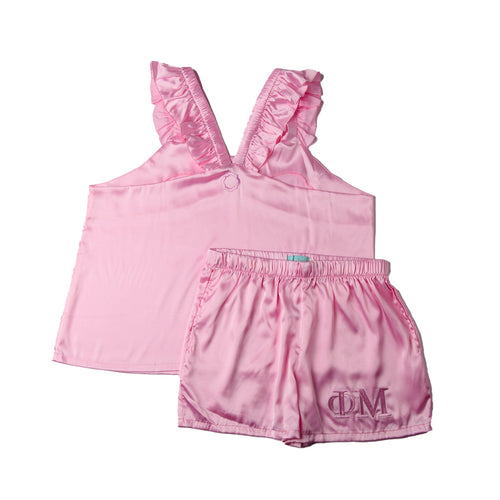 Pink Satin Pajama Set- Phi Mu