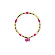 Beaded Charm Bracelet- Phi Mu