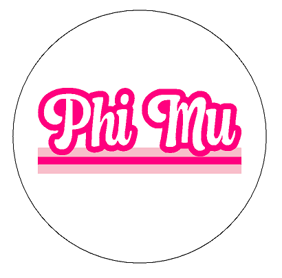 Retro Stripe Button- Phi Mu