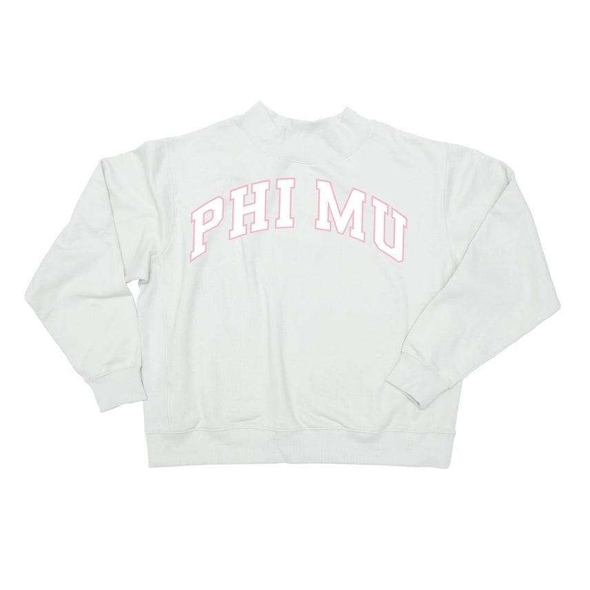 Mock Neck Twill Sweatshirt- Phi Mu