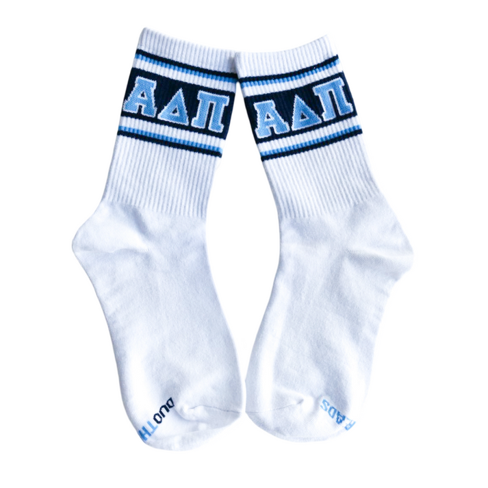 Retro Stripe Socks- Alpha Delta Pi