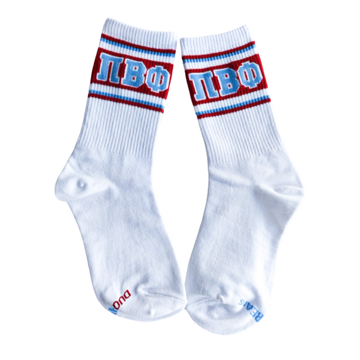 Retro Stripe Socks- Pi Beta Phi