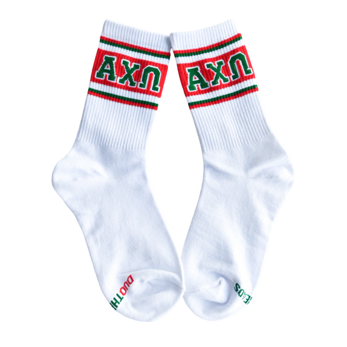 Retro Stripe Socks- Alpha Chi Omega