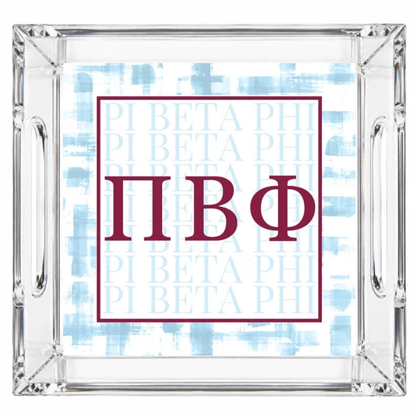 Acrylic Handled Tray- Pi Beta Phi