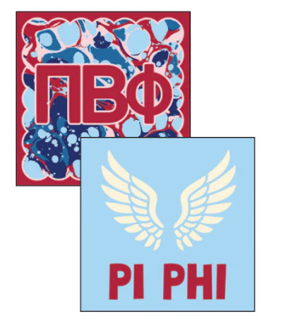 Reversible Acrylic Marbled Coaster- Pi Beta Phi