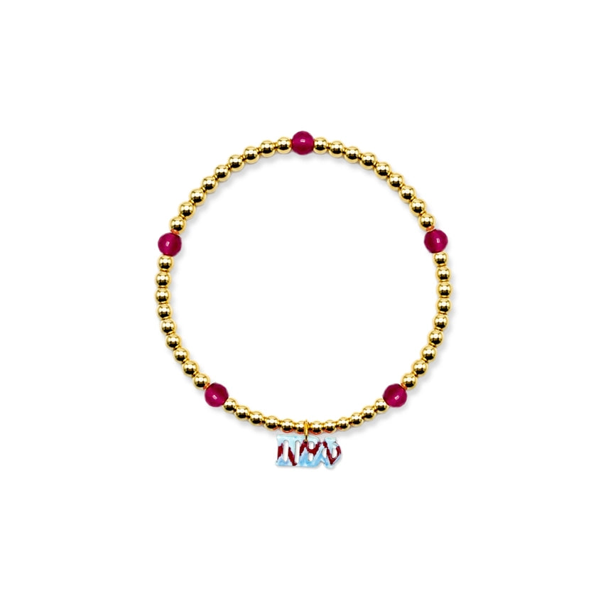Beaded Charm Bracelet- Pi Beta Phi