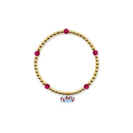 Beaded Charm Bracelet- Pi Beta Phi