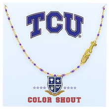Side Set Enamel Bead Necklace- TCU