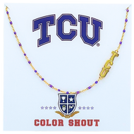 Side Set Enamel Bead Necklace- TCU