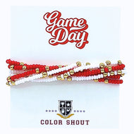 Team Colors Bracelet Stack- Red & White