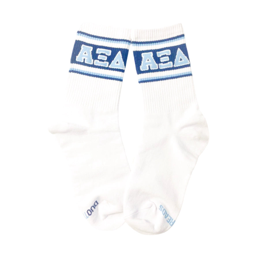 Retro Stripe Socks- Alpha Xi Delta