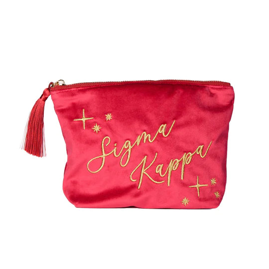 Velvet Cosmetic Pouch- Sigma Kappa