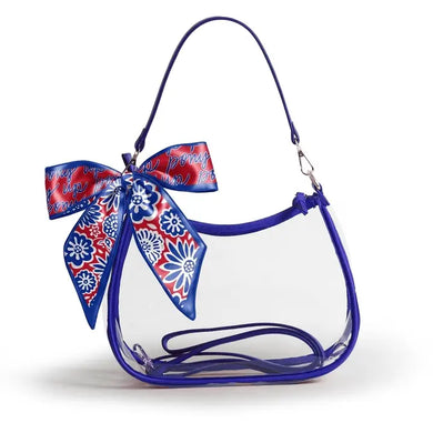 Clear Purse with Scarf- SMU