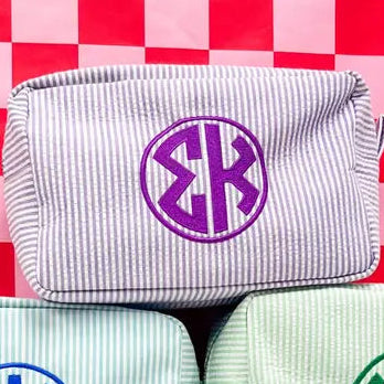 Seersucker Cosmetic Bag- Sigma Kappa