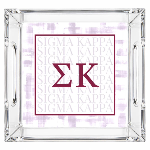 Acrylic Handled Tray- Sigma Kappa