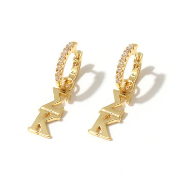 Greek Letter Huggie Hoops- Sigma Kappa