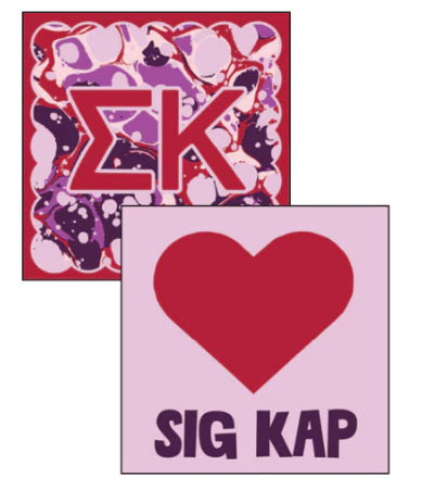 Reversible Acrylic Marbled Coaster- Sigma Kappa