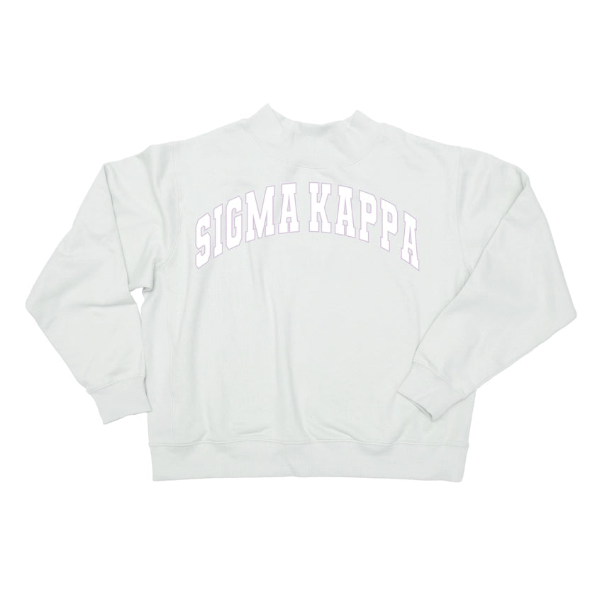 Mock Neck Twill Sweatshirt- Sigma Kappa