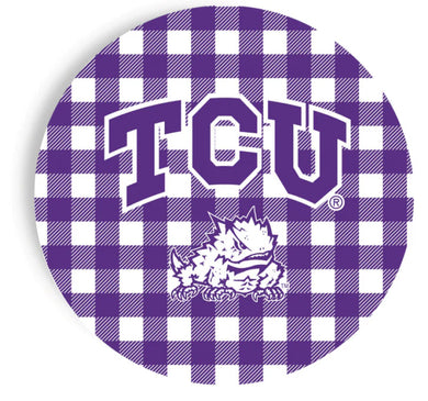 Plaid 9 inch Plates- TCU