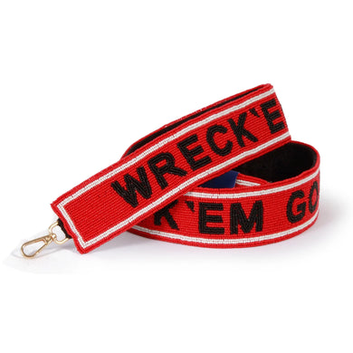 Beaded Purse Strap- Texas Tech