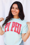 Varsity Arch Puff Tee- Pi Beta Phi