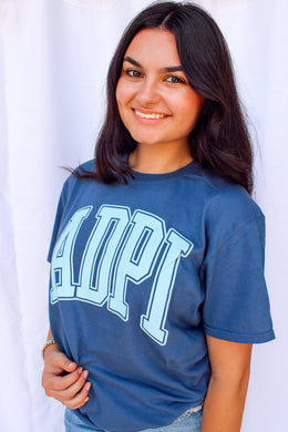 Varsity Arch Puff Tee- Alpha Delta Pi