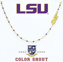 Side Set Enamel Bead Necklace- LSU